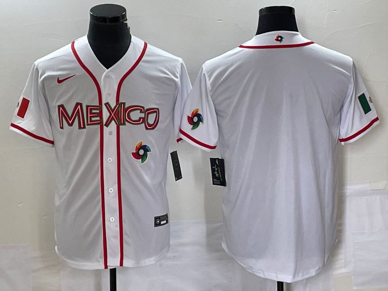 Men 2023 World Cub Mexico Blank White Nike MLB Jersey18->more jerseys->MLB Jersey
